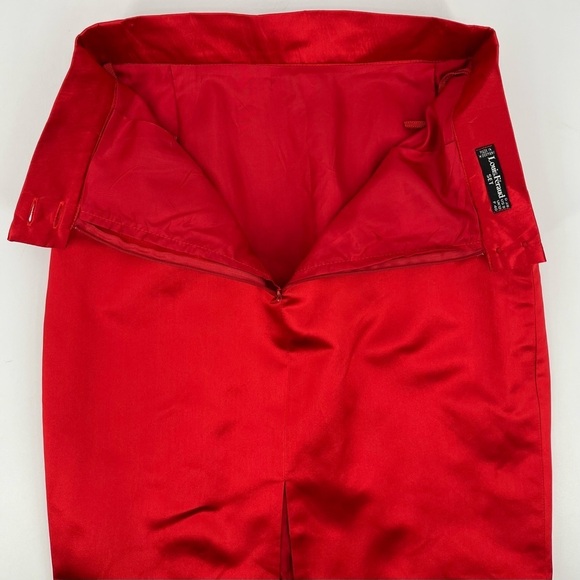 Louis Féraud 100% Silk Red Pencil Skirt - Made In Germany - Picture 6 of 9